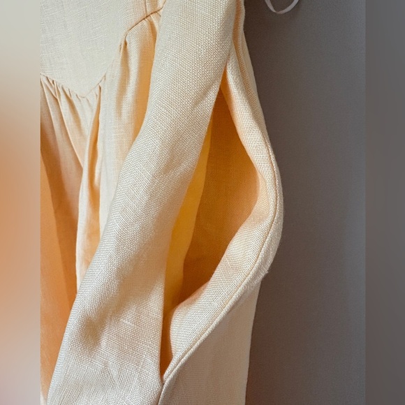 NEW Reformation Balia Linen Midi Dress in Parmesan Light Yellow | US 0 UK 4 - Picture 12 of 17